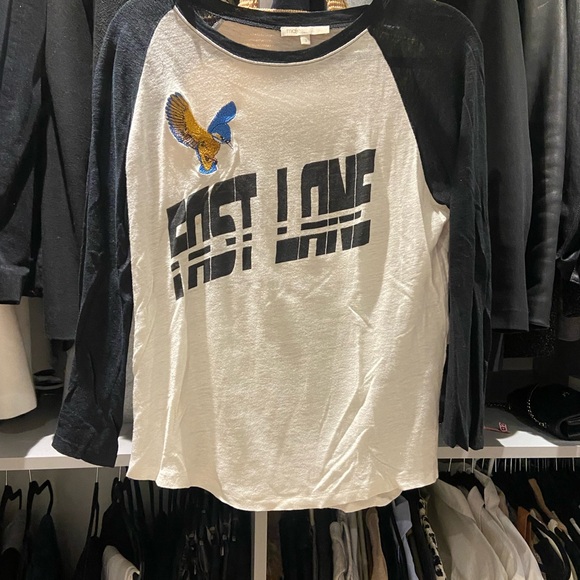 Maje baseball inspired linen long sleeve - Picture 1 of 2